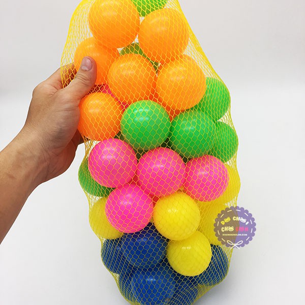 Đồ chơi banh nhựa nhỏ nhiều màu 50 trái túi lưới  BÓNG DÀY