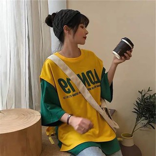 Set áo gile in chữ LDN + áo thun trong ulzzang ( 2 màu )