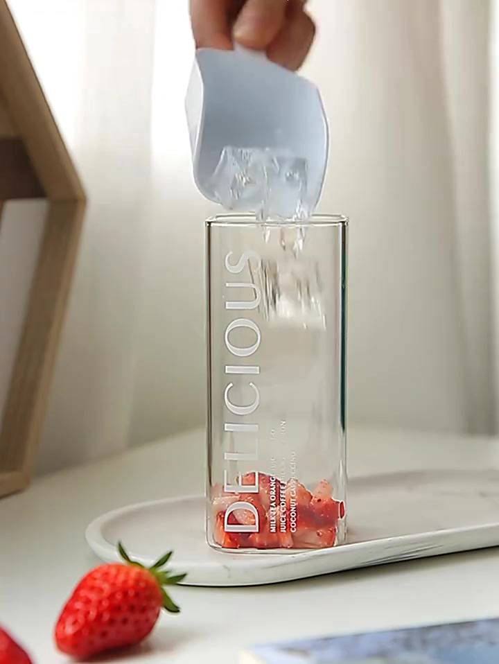 Ly Uống Nước Thủy Tinh Hình Vuông In Chữ Dễ Thương Trong Suốt, Cốc Thủy Tinh Cách Nhiệt Đa Năng Tiện Dụng HOMEDA | BigBuy360 - bigbuy360.vn