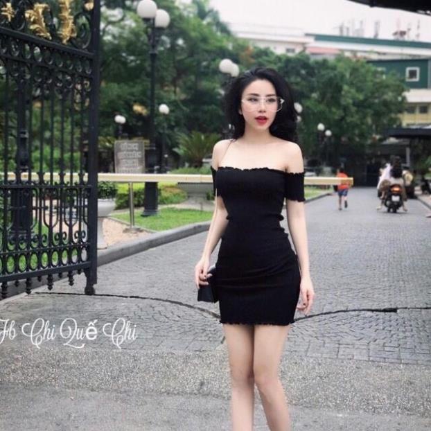 Váy body, đầm ôm body trễ vai , thiết kế siêu trễ vai - vải loại 1 TT 13