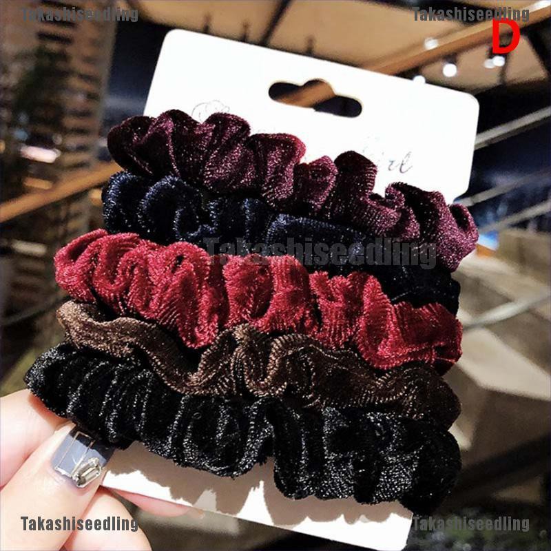 Bộ 6 Dây Cột Tóc Co Giãn Nhiều Màu Sắc Cho Nữ