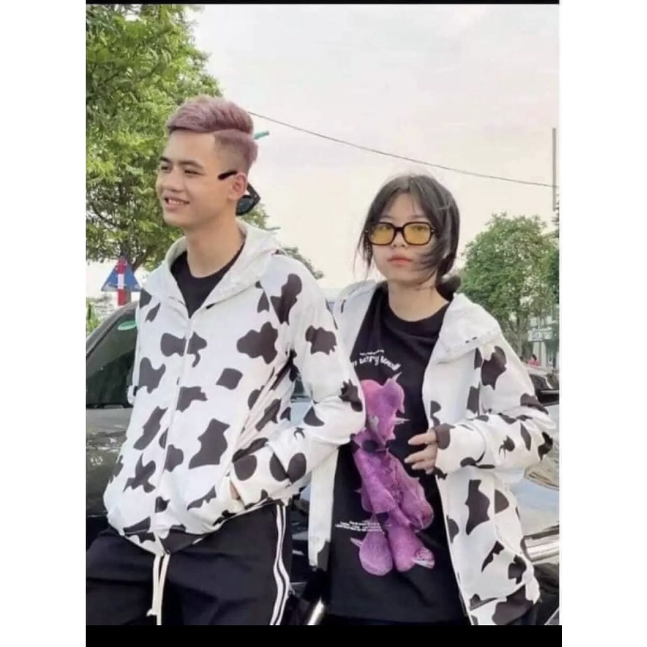 Áo Khoác Chống Nắng Nam/ Nữ chất vải co giãn mềm mát hình con bò sữa TP8