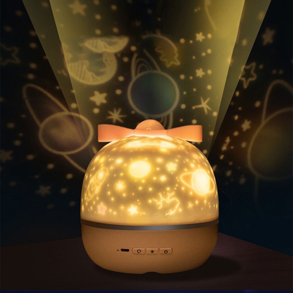 Romantic Rotating Starry Sky Projector Night Light Creative Dream Table Lamp with Sound