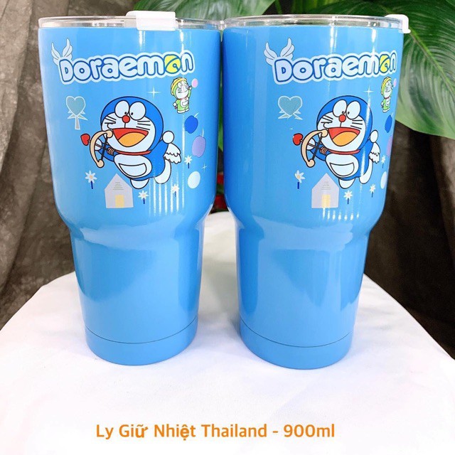 Cốc giữ nhiệt, Ly giữ nhiệt inox (900ml) kèm 2 ống hút KHÔNG KÈM TÚI (Giao màu ngẫu nhiên)
