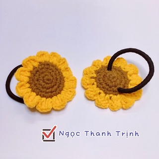Cột Tóc Hoa Hướng Dương 🌻 Bằng Len [ Ảnh thật Shop tự chụp ạ ]