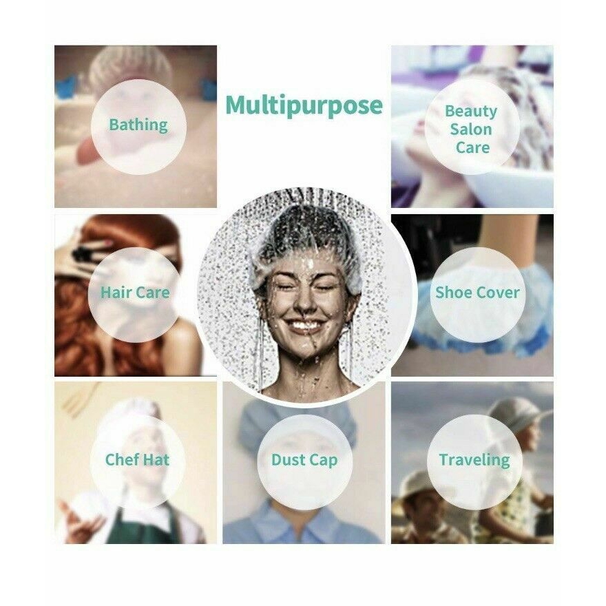 Bộ 300 mũ trùm đầu giữ tóc không bị ướt khi tắm dùng một lần tiện dụng
