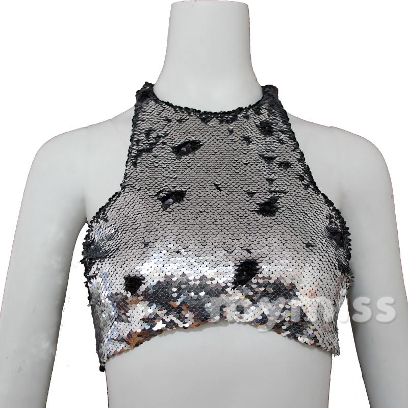 Áo croptop không tay đính kim sa lấp lánh thời trang | BigBuy360 - bigbuy360.vn