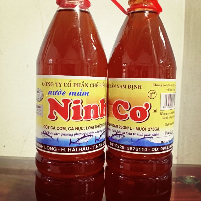 Nước mắm chắt truyền thống Ninh Cơ không chất bảo quản, chai 1lít. Mắm Hải hậu Nam Định