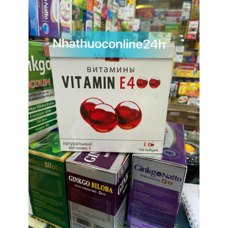 Viên Vitamin E 400 - ĐỎ (hộp 100 viên)