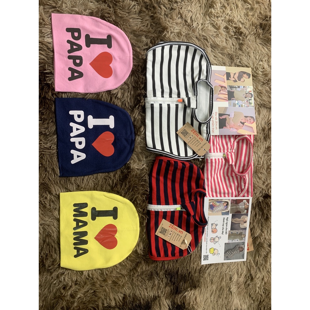 Mũ trẻ em I love mama - i love papa