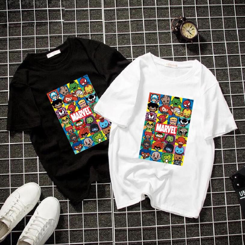 Áo thun cotton unisex form suông rộng chữ marvel mã 2020L0804 [ cotton 4 chiều ]