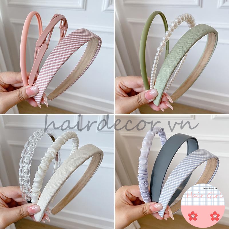 Set Băng Đô Cài Tóc Đính Ngọc Trai Phong Cách Hàn Quốc Mới