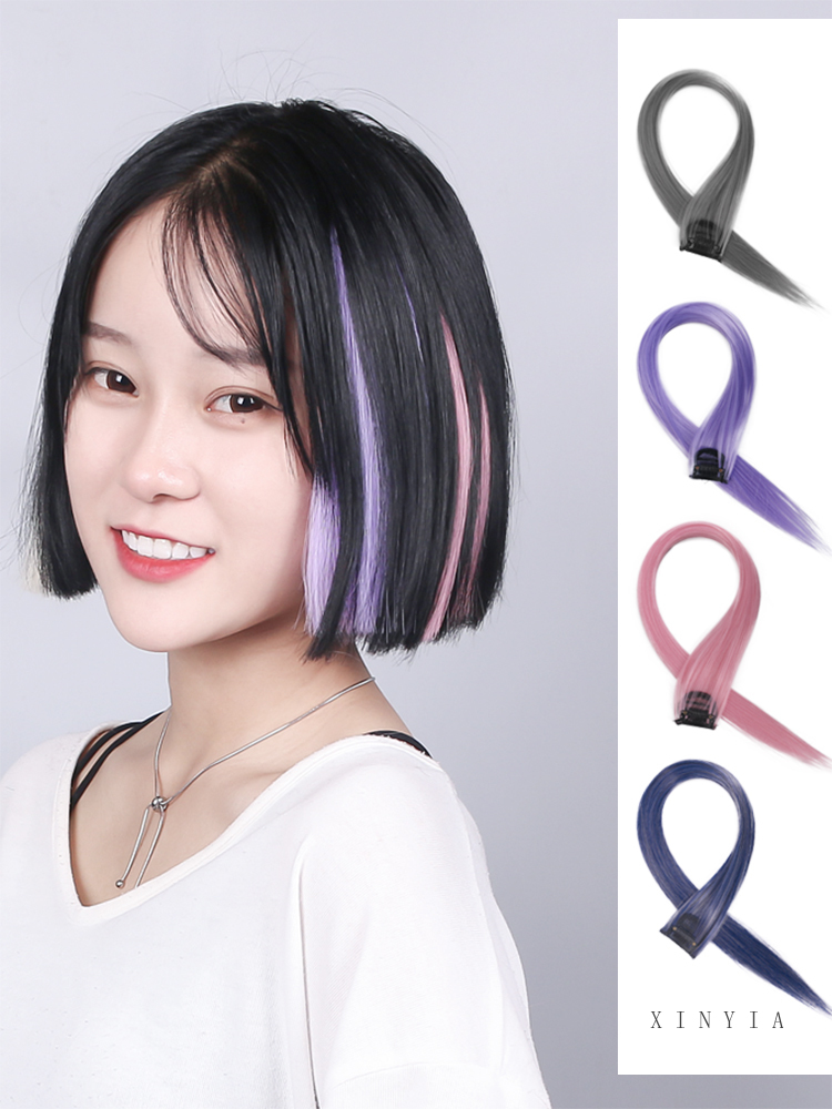 Phụ kiện tóc giả dài thẳng nhiều màu phong cách Hàn Quốc cho nữ