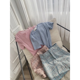 SET ÁO THUN LEN + CHÂN VÁY BỐ