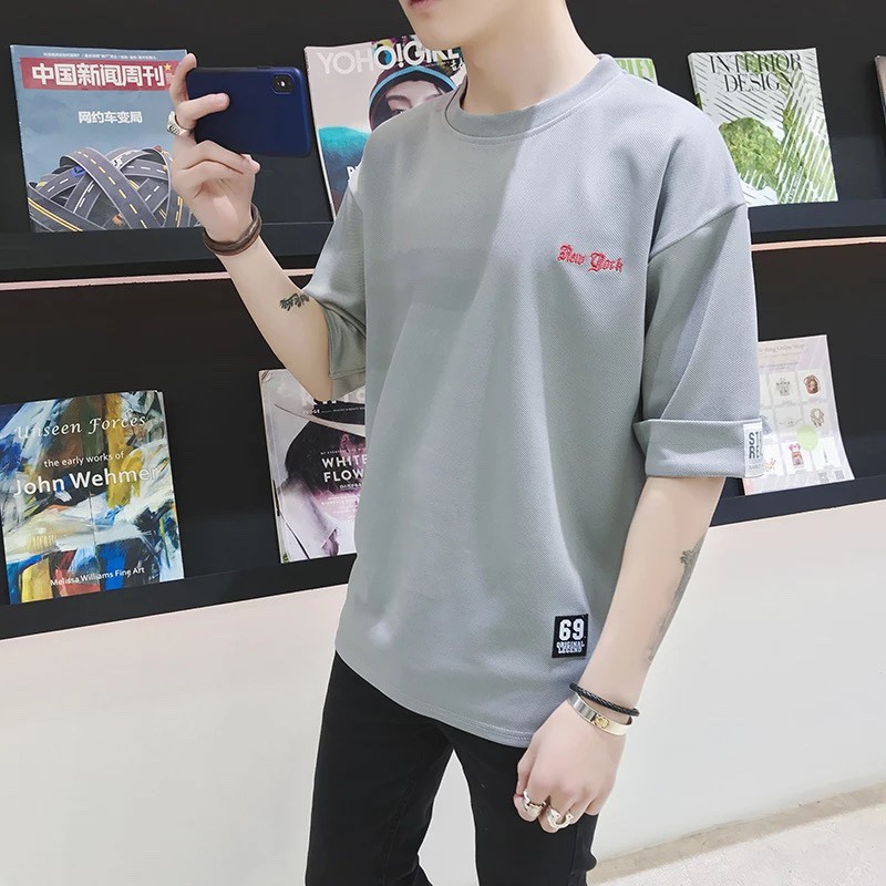 _Áo thun from rộng _ tay lửng | chất Thái | in " new york " | BigBuy360 - bigbuy360.vn