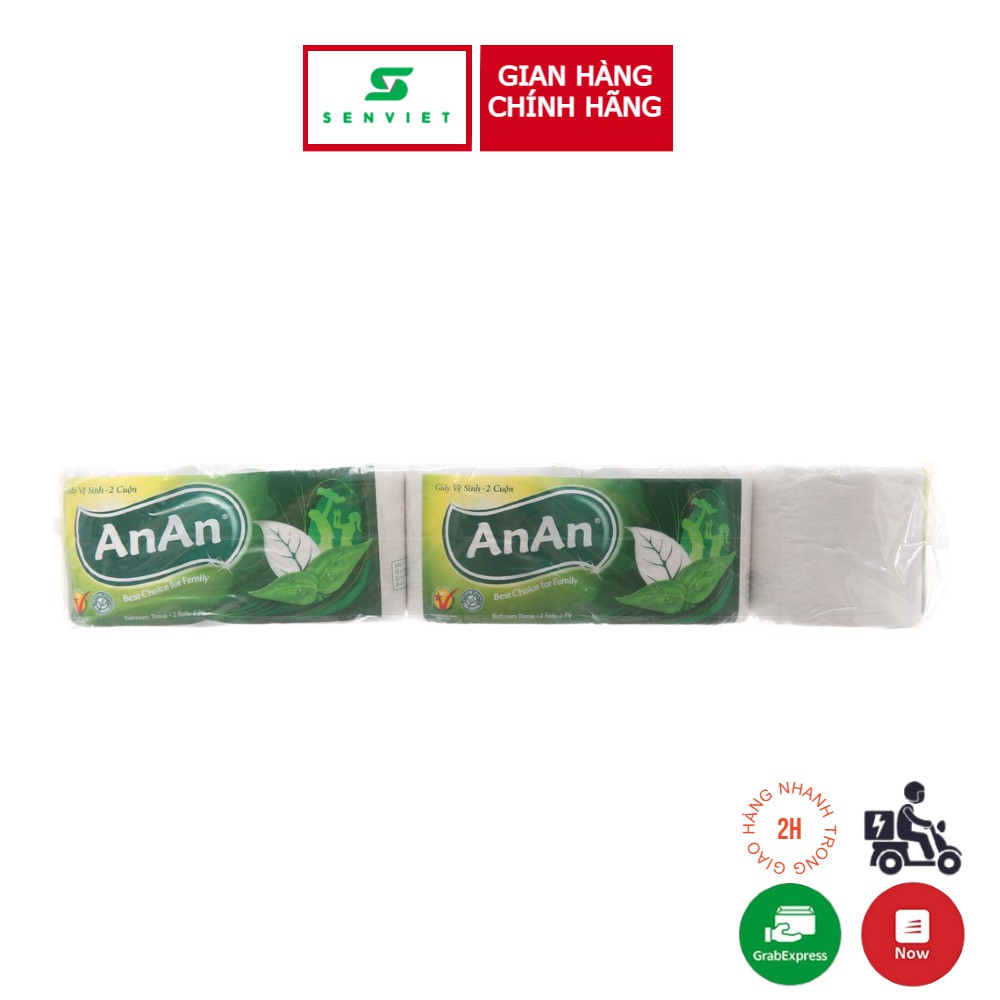 Lốc Giấy vệ sinh giấy cuộn An An 10 cuộn, 2 lớp