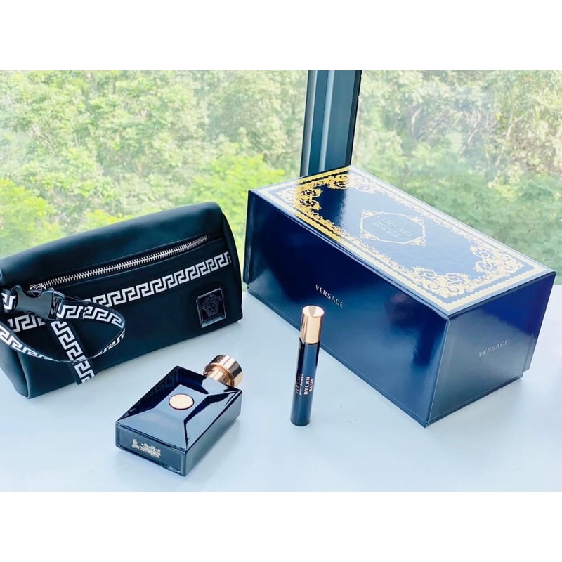 SET Nước Hoa Versace Dylan Blue Pour Homme EDT 100ml + 10ml + túi hãng