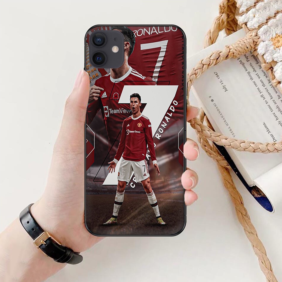 Ốp Điện Thoại Mềm Viền Đen Hình Cristiano Ronaldo Cho iPhone X XS XR XS Max 13 13 Pro 13 Mini 13 Pro Max T5