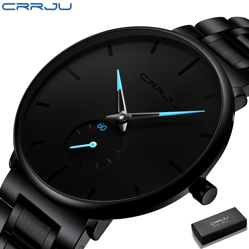 CRRJU Men's Waterproof Sport Quartz Stainless Steel Watchse 2150SL