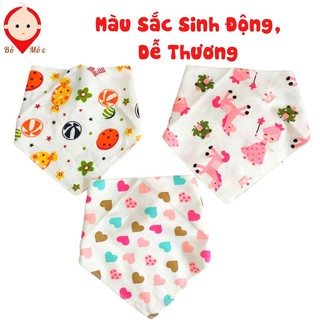 Khăn Yếm Tam Giác Chất Liệu Cotton 2 Lớp Mềm Mịn Cao Cấp Có Cúc Bấm Cho Bé Yêu - Shop Bố Mốc