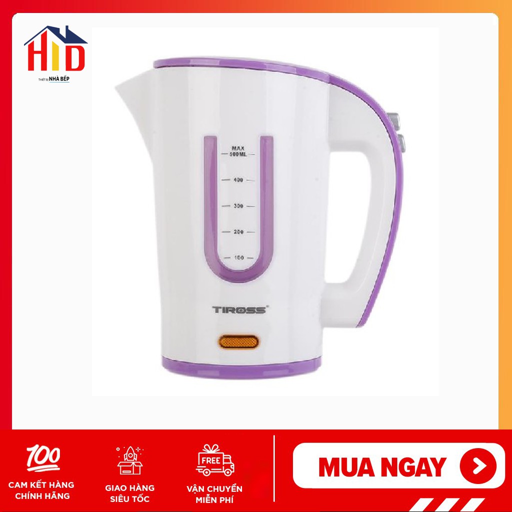 Ấm siêu tốc mini cao cấp TIROSS TS1360 0.5L chính hãng