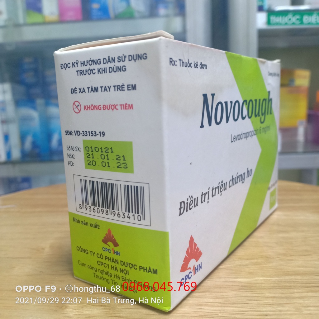 Novocough siro ho cho trẻ từ 2 tuổi hộp 20 ống x 5ml