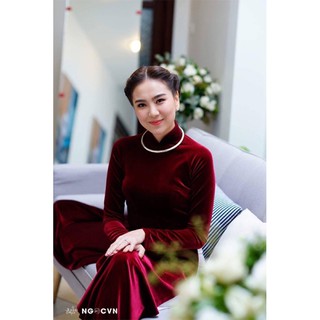 áo dài nhung may sẵn