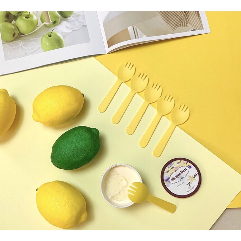 Muỗng nhựa, muỗng dùng một lần, ăn bánh, trái cây, màu sắc pastel dễ thương - POPPY STORE