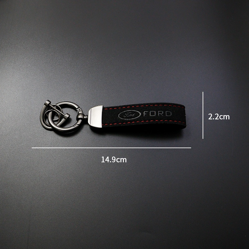 Móc Chìa Khóa Xe Hơi Ford Fiesta EcoSport ESCORT Ranger Mondeo Mustang FOCUS 2 3 4 5 Bằng Da Lộn