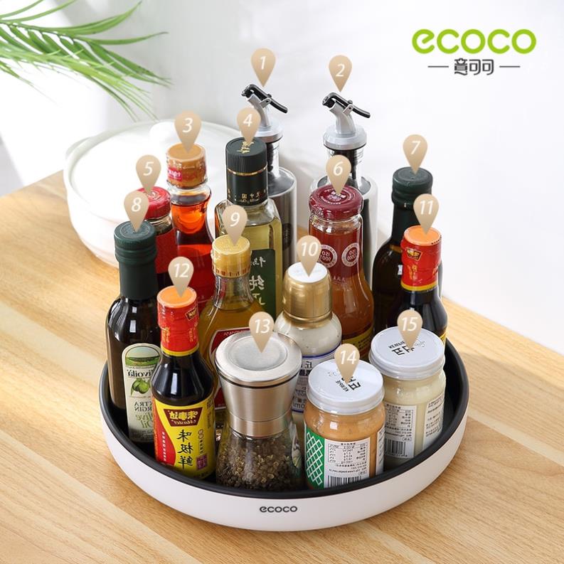 Kệ đựng gia vị ECOCO xoay 360 độ chống trượt chống dầu tiện lợi cho nhà bếp
