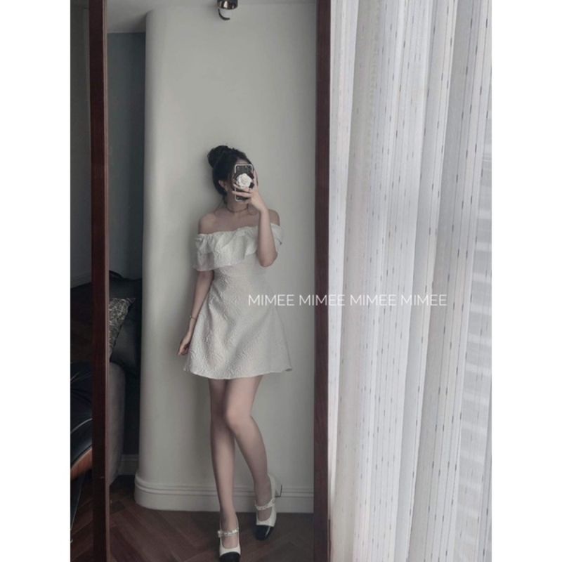 🌿🌿Váy trễ vai xốp hoa hồng mặc đc 2 kiểu siêu xinhhh💯💯💯