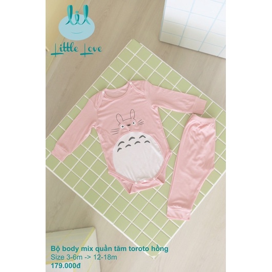 Bộ bodychip kèm quần LittleLove LiL chất tăm cho bé