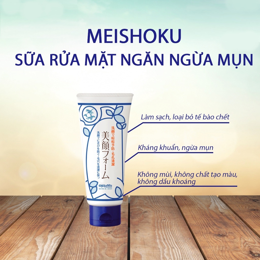 Sữa rửa mặt Meishoku Bigan Acne Facial Wash 80g giúp giảm mụn