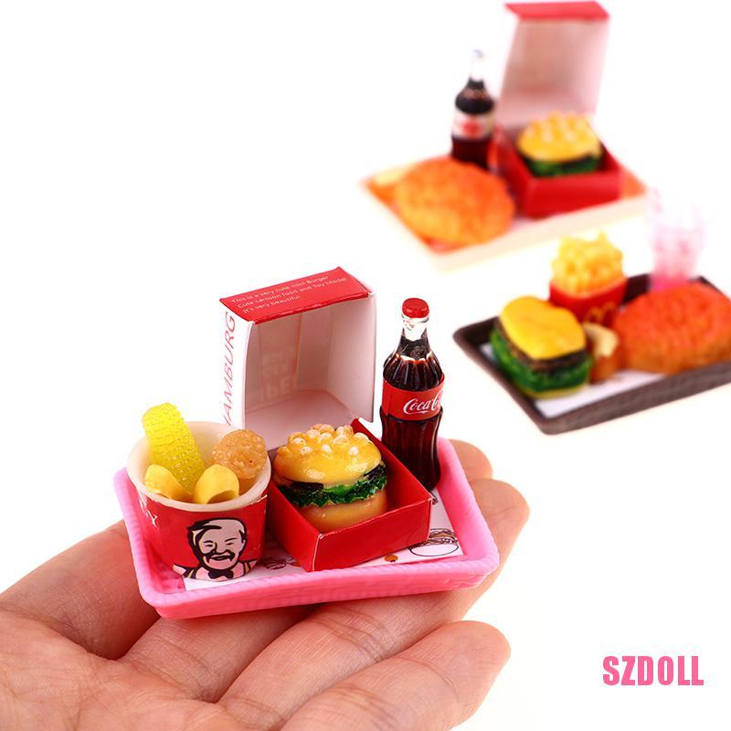 Mô Hình Xô Đựng Khoai Tây Chiên Hamburger Mini Bo11 DOM Mini Trang Trí Nhà Búp Bê
