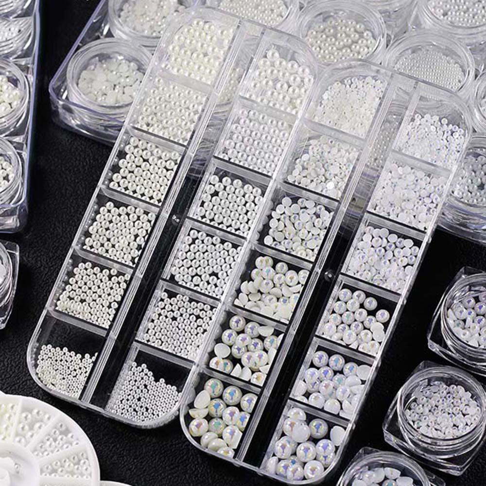 Hạt Nhựa 3D Trang Trí Móng Tay Nghệ Thuật DIY|Ab Bán Nguyệt-Pearl