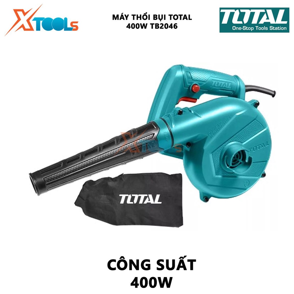 Máy thổi bụi/lá 400w Total TB2046 máy thổi khí cầm tay dùng điện: 220 - 240 V Tốc độ không tải: 0 – 14000 vòng/phút