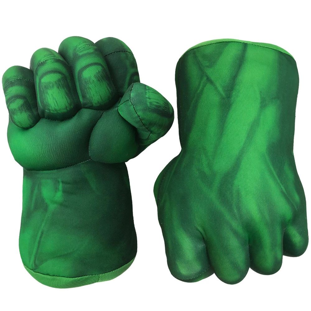 Cặp găng tay vải lông hóa trang Hulk Fist màu xanh lá cây độc đáo
