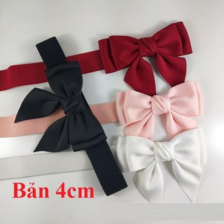 Đai váy Belt chun co giãn - thắt lưng nữ nơ 3D cao cấp bản 6cm và 4cm