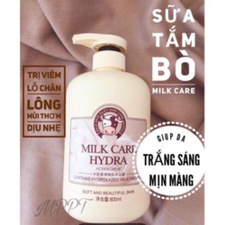 Sữa tắm bò Milk Care Hydra Bioaqua dưỡng ẩm ,dưỡng trắng ,làm đều màu da