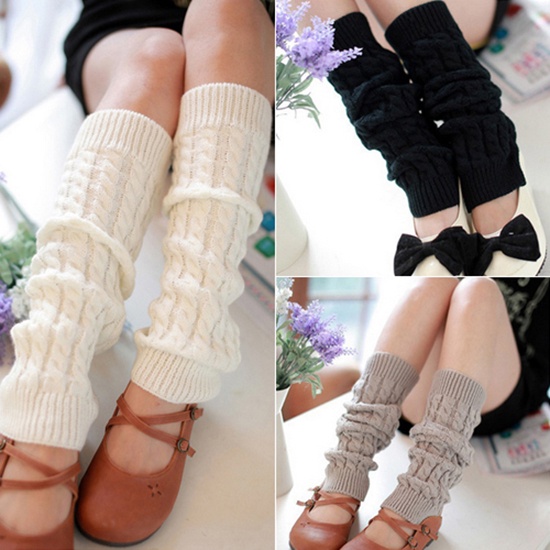 Cặp tất len ống giữ ấm chân khi mang giày boot dành cho nữ
