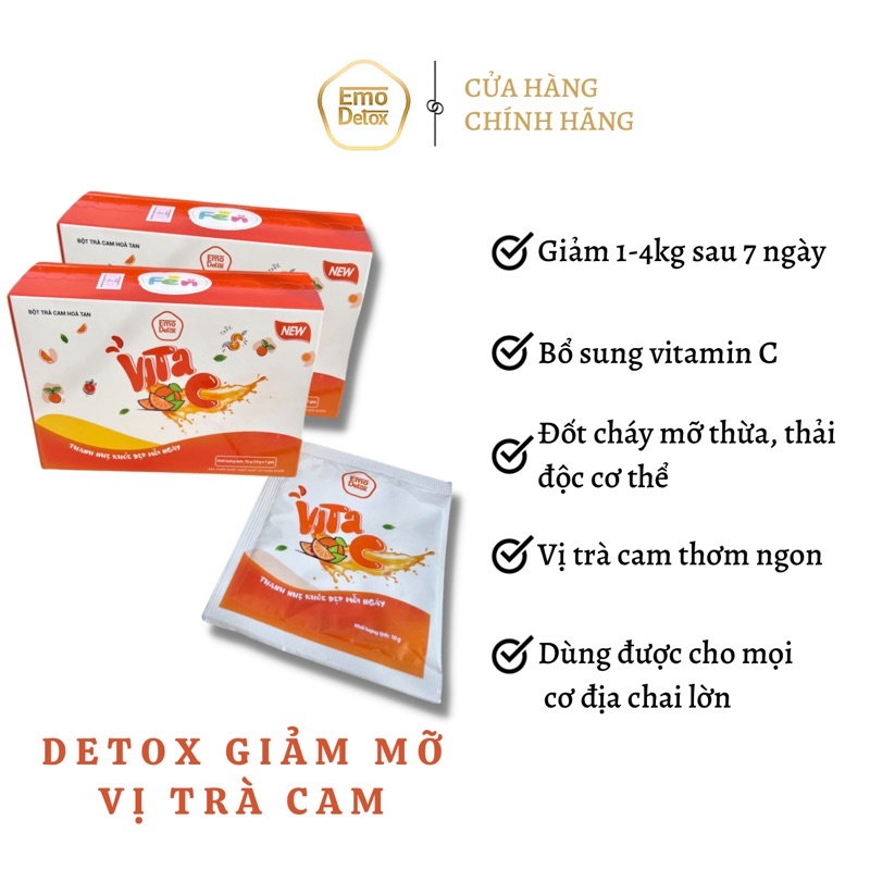 Detox Giảm Cân Emoslim Vị Cam Hộp 7 Gói