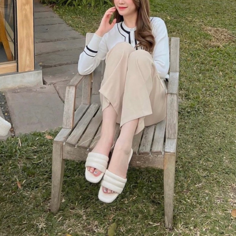 Giày cao gót nữ bảng ngang mút cao gót 3p đế vuông da mềm êm hàn quốc SHOESPARADISE