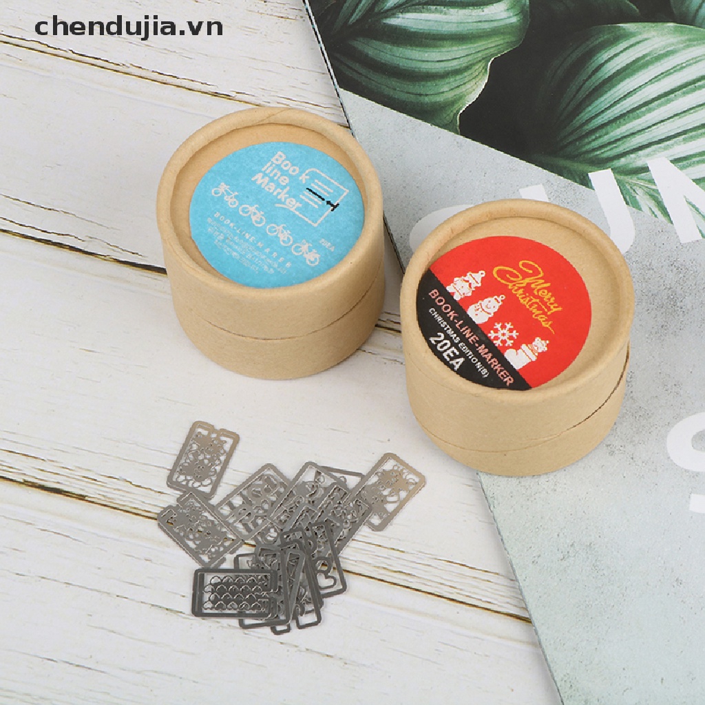 Set 20 Kẹp Đánh Dấu Trang Sách Mini Bằng Kim Loại Mạ Bạc Họa Tiết Hoạt Hình
