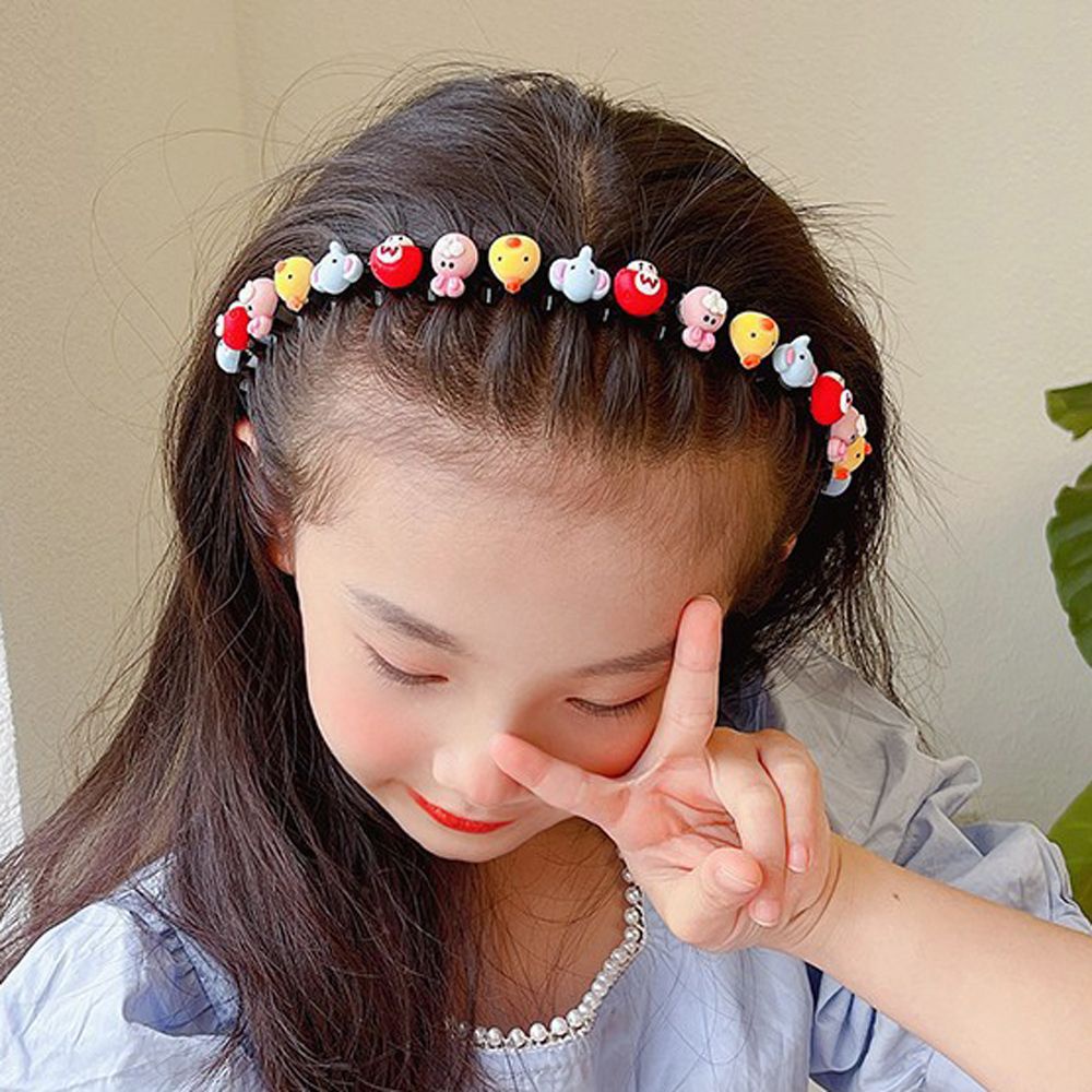 Băng Đô Cài Tóc Hình Động Vật Đính Ngọc Trai Nhân Tạo Dễ Thương Cho Bé Gái