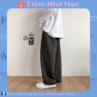 Quần jean xuông nam nữ form rộng bigsize, có 2 màu xanh - đen size s-3xl