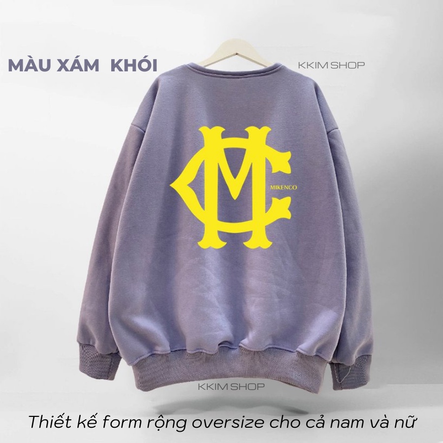 Áo Nỉ SWEATER MIKENCO LOGO, Áo Nỉ Dài Tay Form Rộng Oversize Unisex Nam Nữ, Chất Nỉ dày dặn cao cấp. KKim Shop
