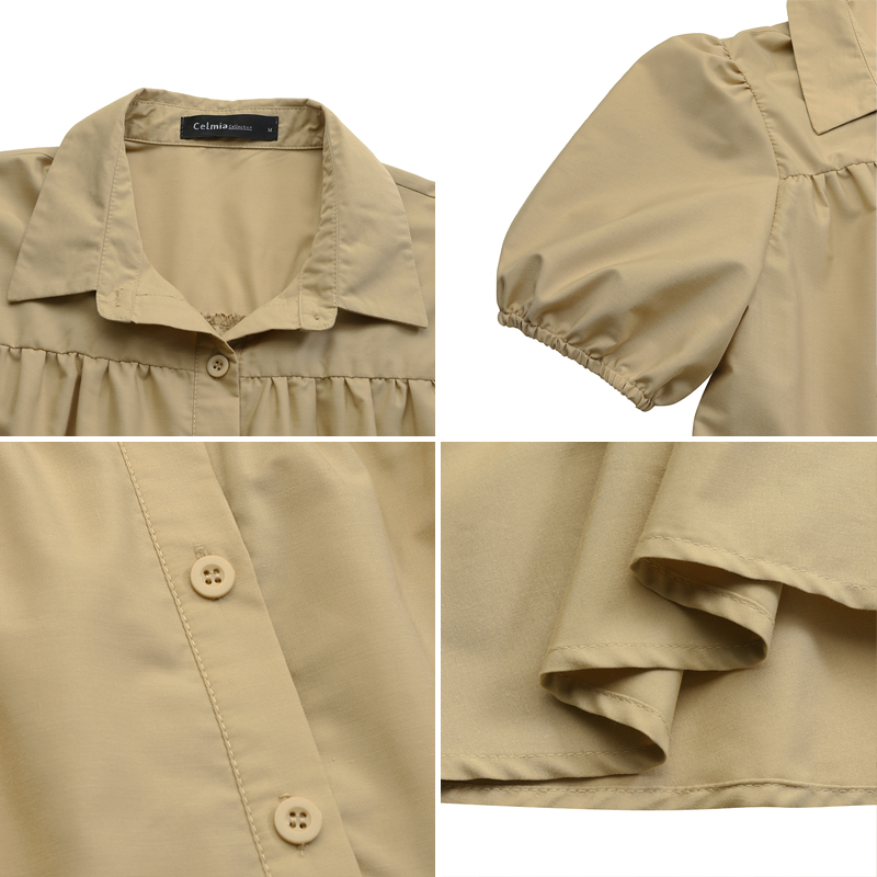 Đầm CELMIA tay ngắn thiết kế xếp ly hợp thời trang cho nữ | BigBuy360 - bigbuy360.vn