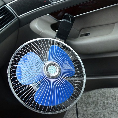 Quạt 12v, 24v Kẹp Trên Ô Tô, Xe Hơi, Xe Tải Có Lồng Sắt Cao Cấp Quạt Kẹp Bình Ắc Quy
