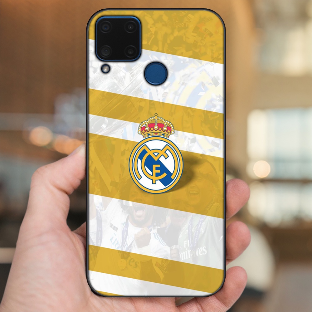 Ốp lưng Realme C15 viền đen in hình Real Madrid