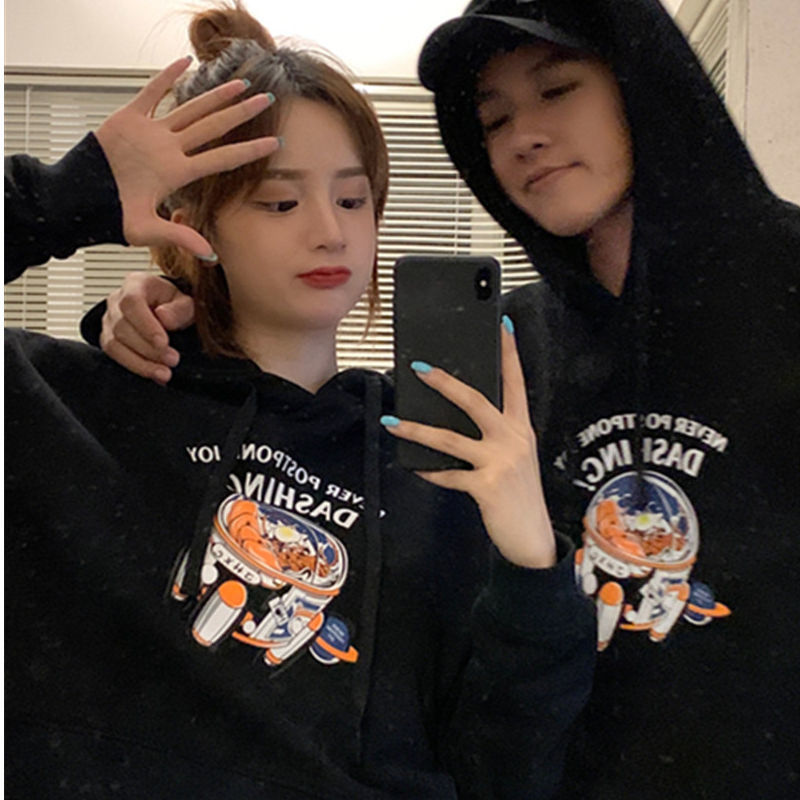 Áo Hoodie Dáng Rộng In Họa Tiết Xinh Xắn Theo Phong Cách Hàn Quốc